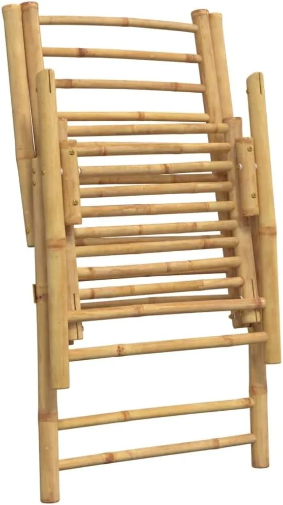 Backyard Chairs Beach Chair Outdoor Chairs Kitchen Chairs - Folding Patio Reclining Chairs 2 pcs with Cushions Bamboo for Beaches Outside Terrace Park