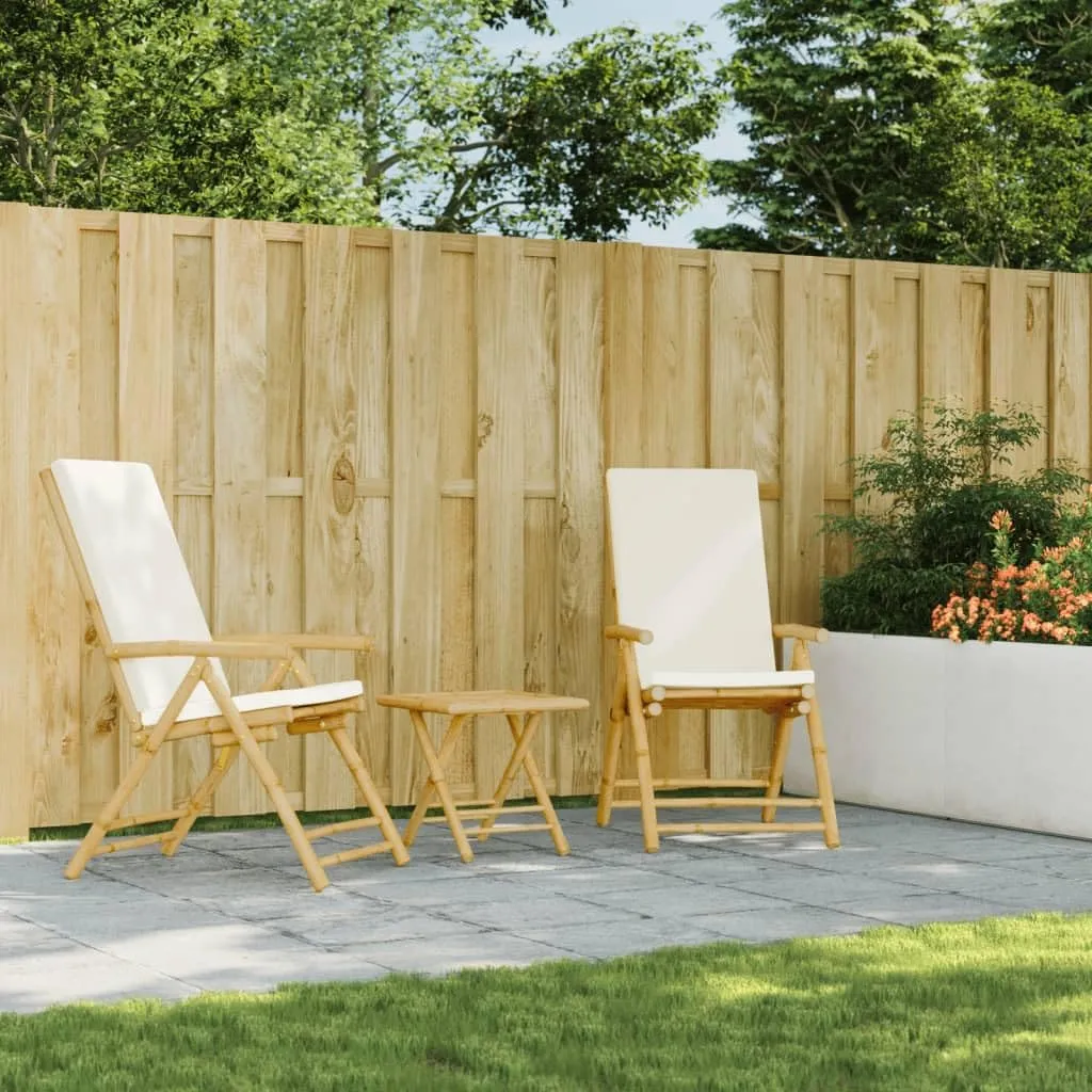 Backyard Chairs Beach Chair Outdoor Chairs Kitchen Chairs - Folding Patio Reclining Chairs 2 pcs with Cushions Bamboo for Beaches Outside Terrace Park