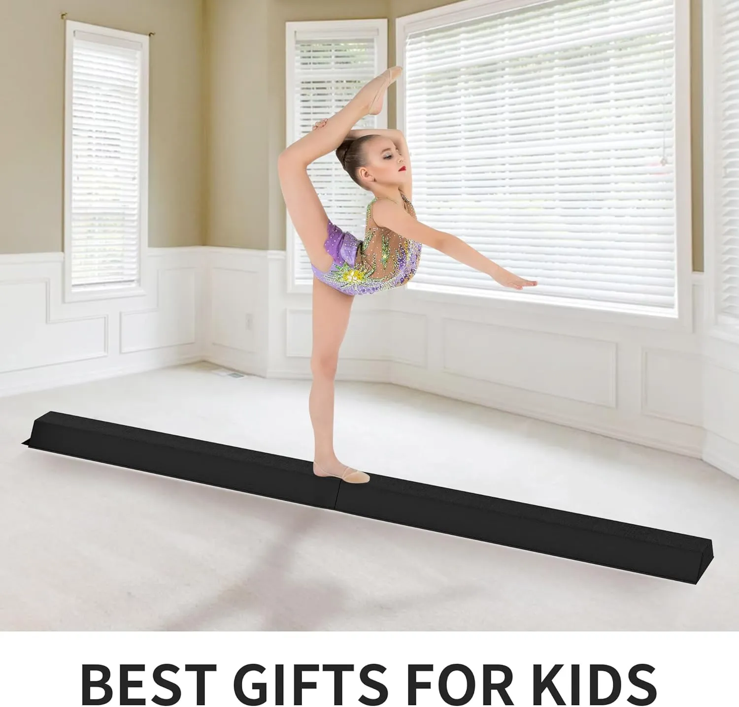BalanceFrom Portable Folding Gymnastics Balance Beam, Home Floor Balancing Equipment