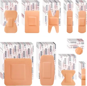 Bandages Variety Pack - 200 Pcs Assorted Bandages Bulk, Large Adhesive Fingertip Bandage, Waterproof Bandage Breathable for First Aid and Protect Wounds (10 Styles)