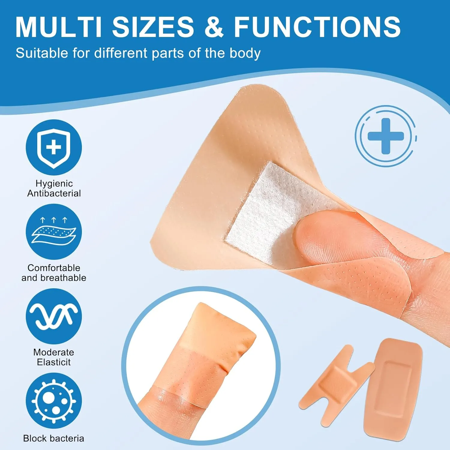 Bandages Variety Pack - 200 Pcs Assorted Bandages Bulk, Large Adhesive Fingertip Bandage, Waterproof Bandage Breathable for First Aid and Protect Wounds (10 Styles)