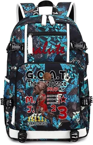 Basketball Player Number 23 Multifunction Backpack Travel Daypacks Fans Bag For Men Women (Style 11)