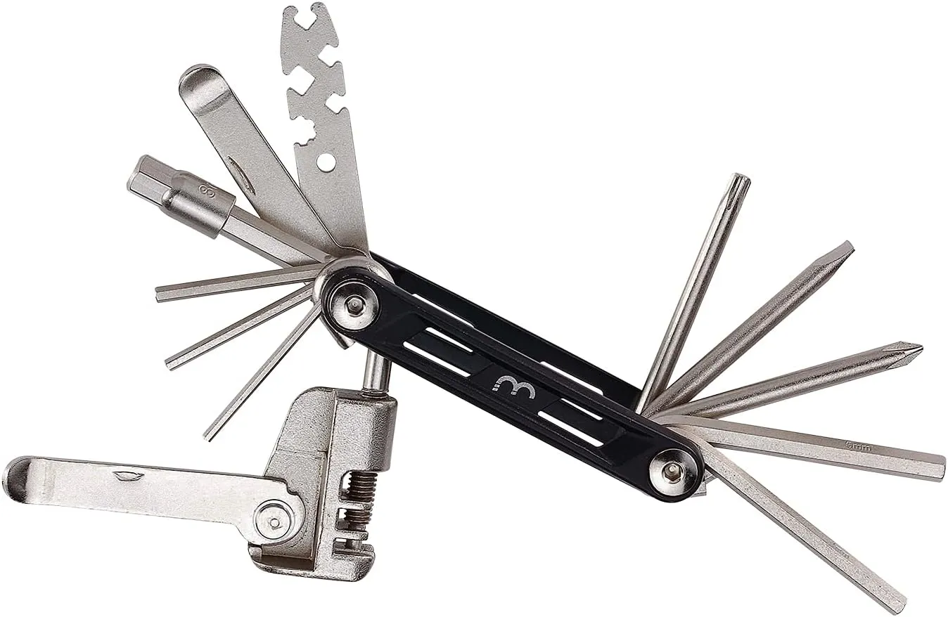 Bbb Cycling MaxiFold Cycling Bike Repair Tool Kit Mini Set Multifunctional 18-in-1 Foldable Multitool Aluminium, Large BTL-141