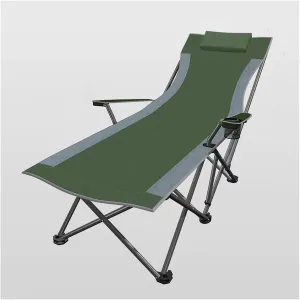Beach Recliner Chair, Reclining Beach Chair, 145 Degree Recliner Chair, Portable Folding Camping Chair With Padded Comfortable Pillow For Camping/Lawn/Outdoor/Travel/Picnic, Beach Camping Bed ( Color