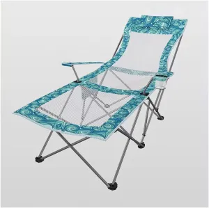 Beach Recliner Chair, Reclining Beach Chair, 145 Degree Recliner Chair, Portable Folding Camping Chair With Padded Comfortable Pillow For Camping/Lawn/Outdoor/Travel/Picnic, Beach Camping Bed ( Color