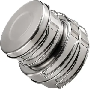 BESPORTBLE 4-Piece Stainless Steel Camping Cookware Set Compact Easy to Carry for Outdoor Activities