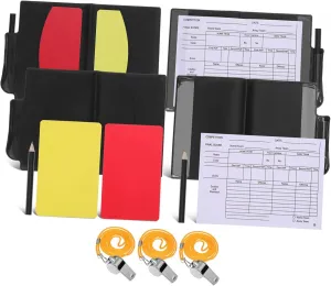 BESPORTBLE Match Referee Accessory Red Yellow Soccer Cards Bright Whistle Compact Kit for Sports Officiating