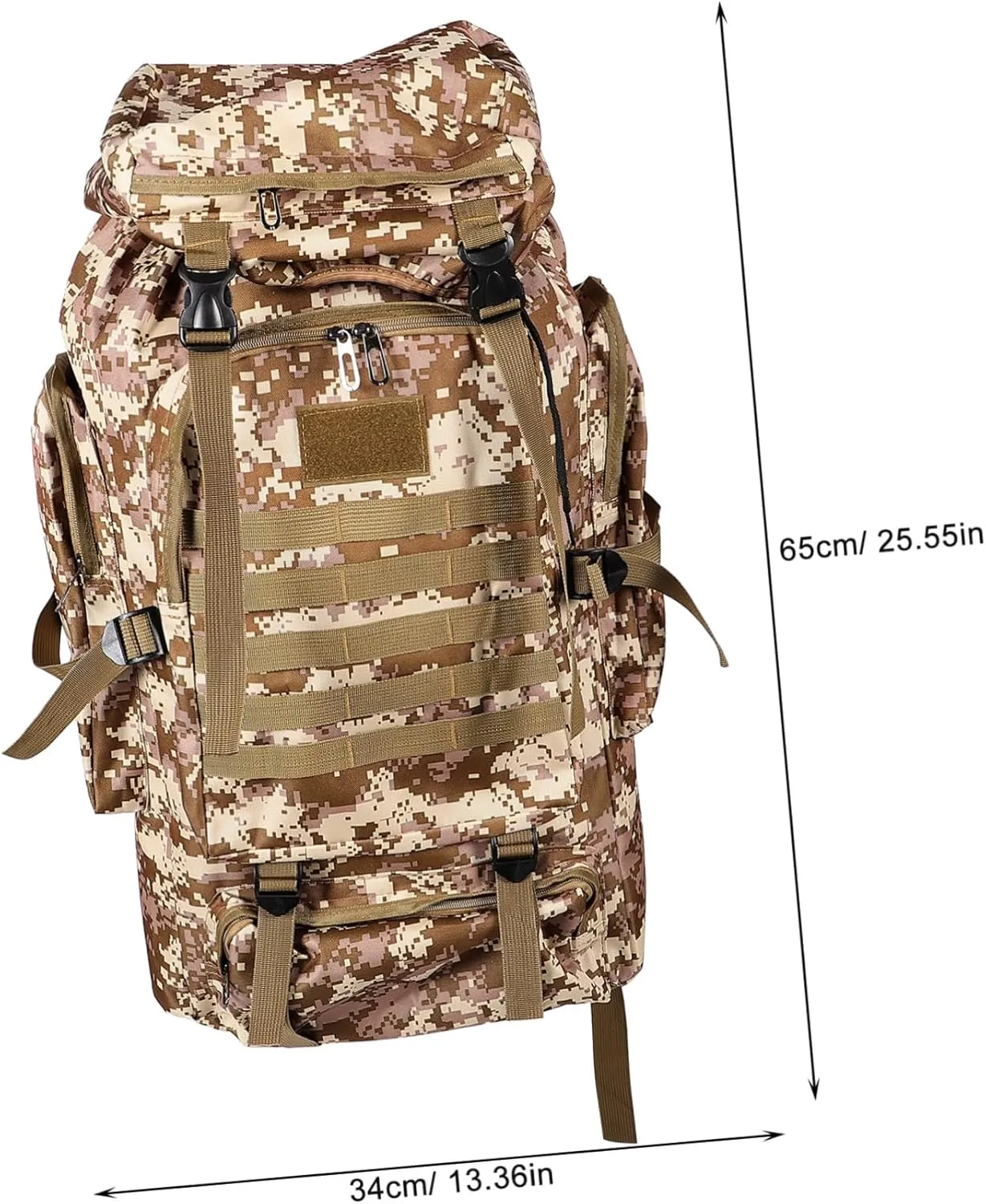 BESPORTBLE Outdoor Travel Backpack Water-resistant Camping Backpack Multiple Pockets for Hiking and Climbing Durable Oxford Desert Camouflage Design for Outdoor Adventures