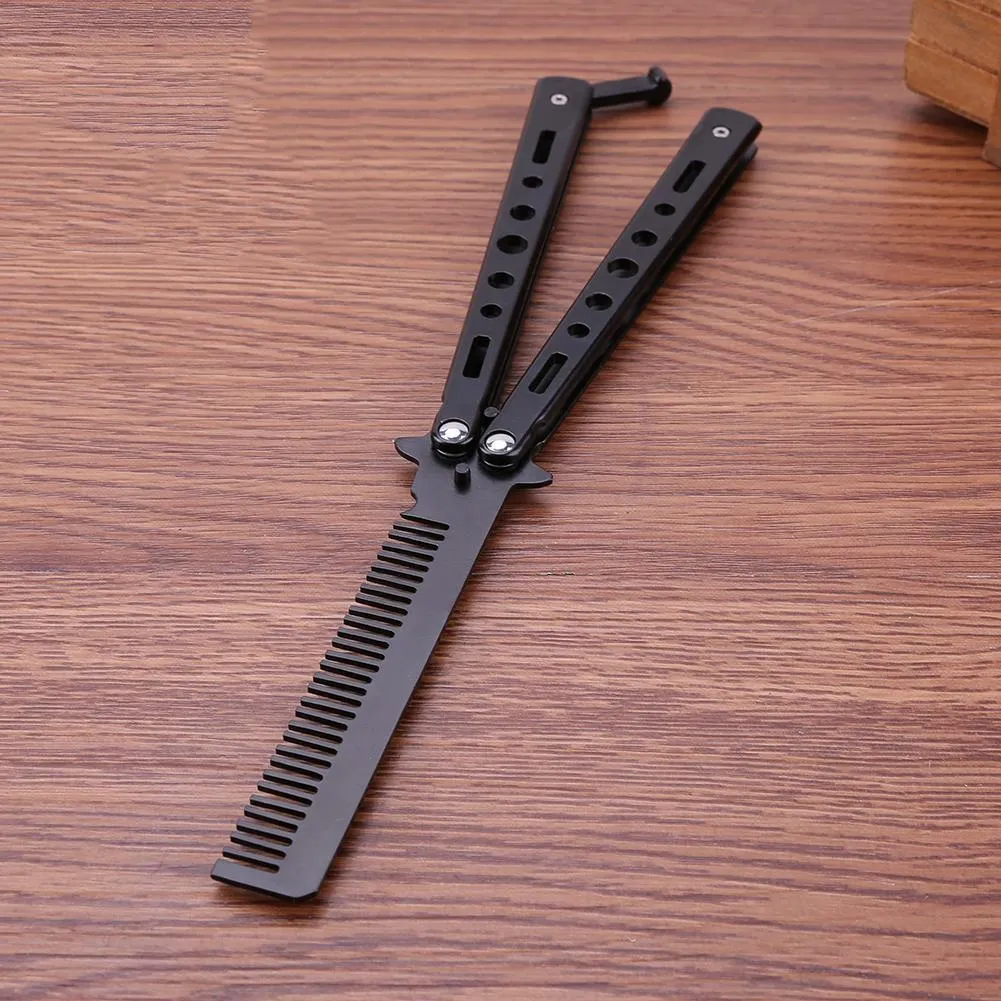 Best Seller Foldable Butterfly Comb Stainless Steel Practice Training Butterfly Comb