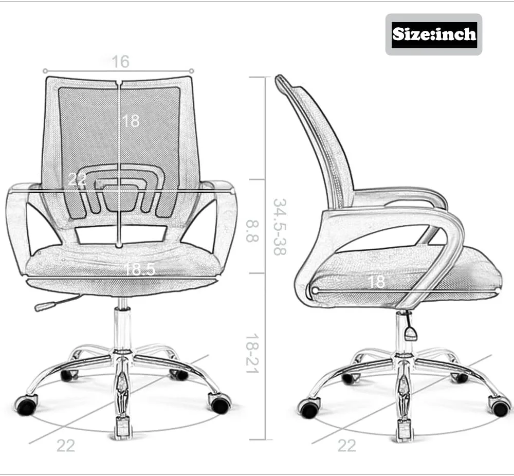 BestOffice Office Chair Desk Chair Mesh Computer Chair Back Support Modern Executive Adjustable Arms Rolling Swivel Chair for Women, Men(3 Pack)