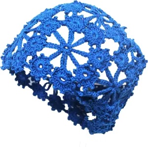 BIBITIME Women Lace Crochet Beanie Hat Handmade Knitted Cutout Floral Skull Cap
