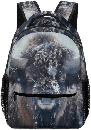 Bison Snowstorm Travel Backpack for Men Women Lightweight Computer Laptop Bag Casual Daypack