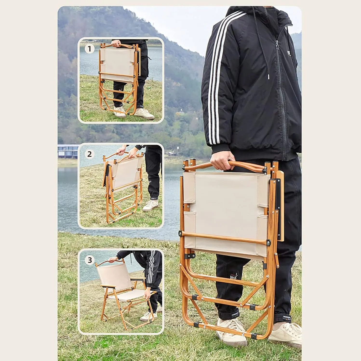 BK&MF Folding Outdoor Camping Chair,Comfortable Portable Beach Camp Chair Durable Reclining Folding Chair Beach Camp Chair for Outdoor Yard Porch,C,78x51x50cm(31x20x20inch)