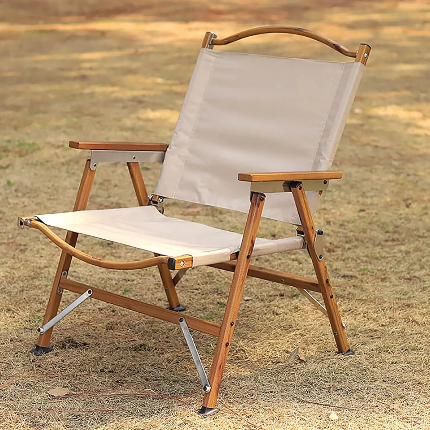 BK&MF Outdoor Folding Camping Chair, Stable Portable Compact Director Chair Heavy Duty with Storage Pocket Beach Camp Chair for Storage and Trave,A,48x49x71cm(19x19x28inch)