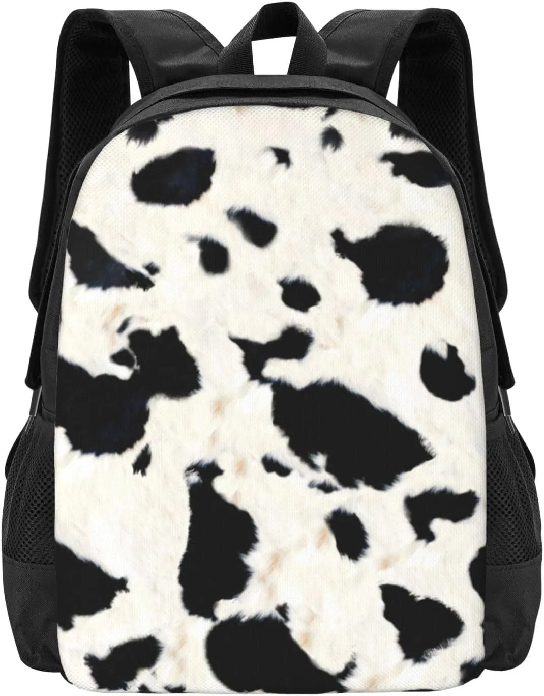 Black And White Cowhide Print Lightweight Packable Backpack Travel Casual Hiking Daypack Foldable Backpack For Men Women