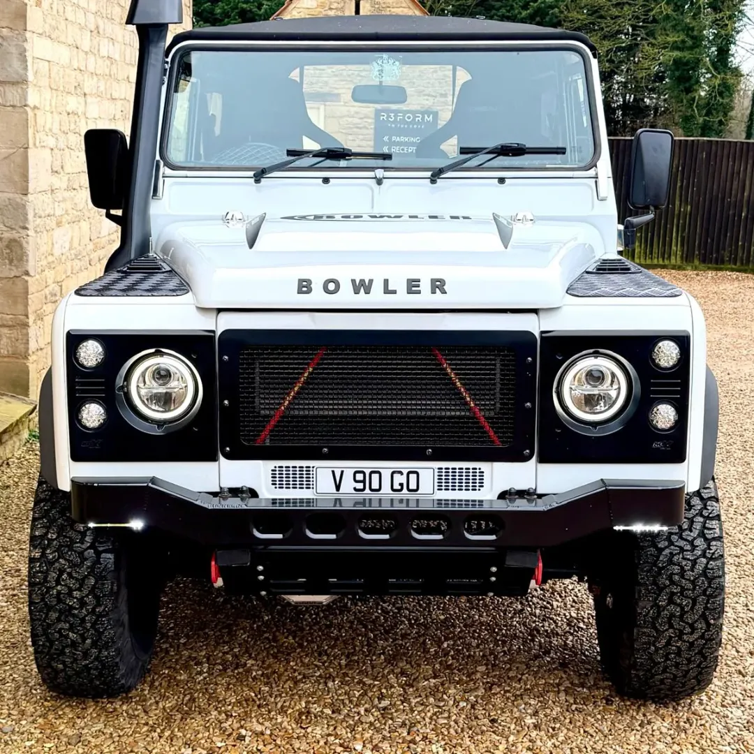 Black LED Headlamp With Integral Indicator And DRL (RHD) Pair