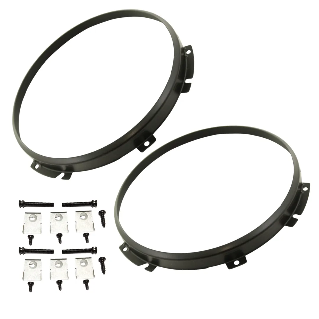 Black LED Headlamp With Integral Indicator And DRL (RHD) Pair