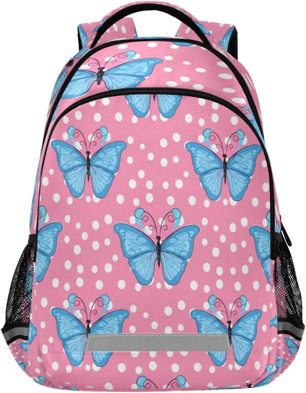 Blue Butterflies Design Waterproof Backpack - Casual Outdoor Sports Daypack with Ergonomic Shoulder Straps#442