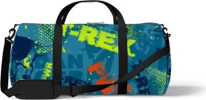 Blue Danger Dinosaur Pattern Sports Bag Tote Bag Waterproof Gym Bag with Shoulder Strap Zipper 2 Side Pockets for Men and Women, Travel and Storage Shoulder Bag.