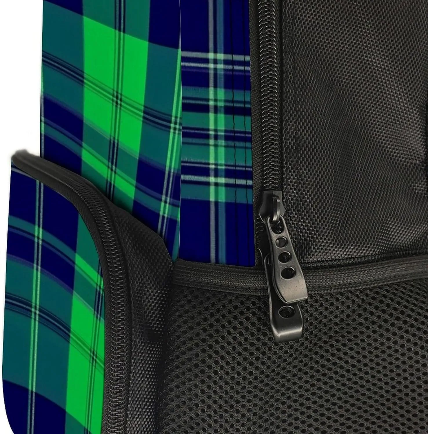 Blue Green Scottish Tartan Plaid Rucksacks Lightweight Multipurpose Anti-Theft Shoulder Bag Big Capacity Laptop Book Bag Rucksack With Padded Straps
