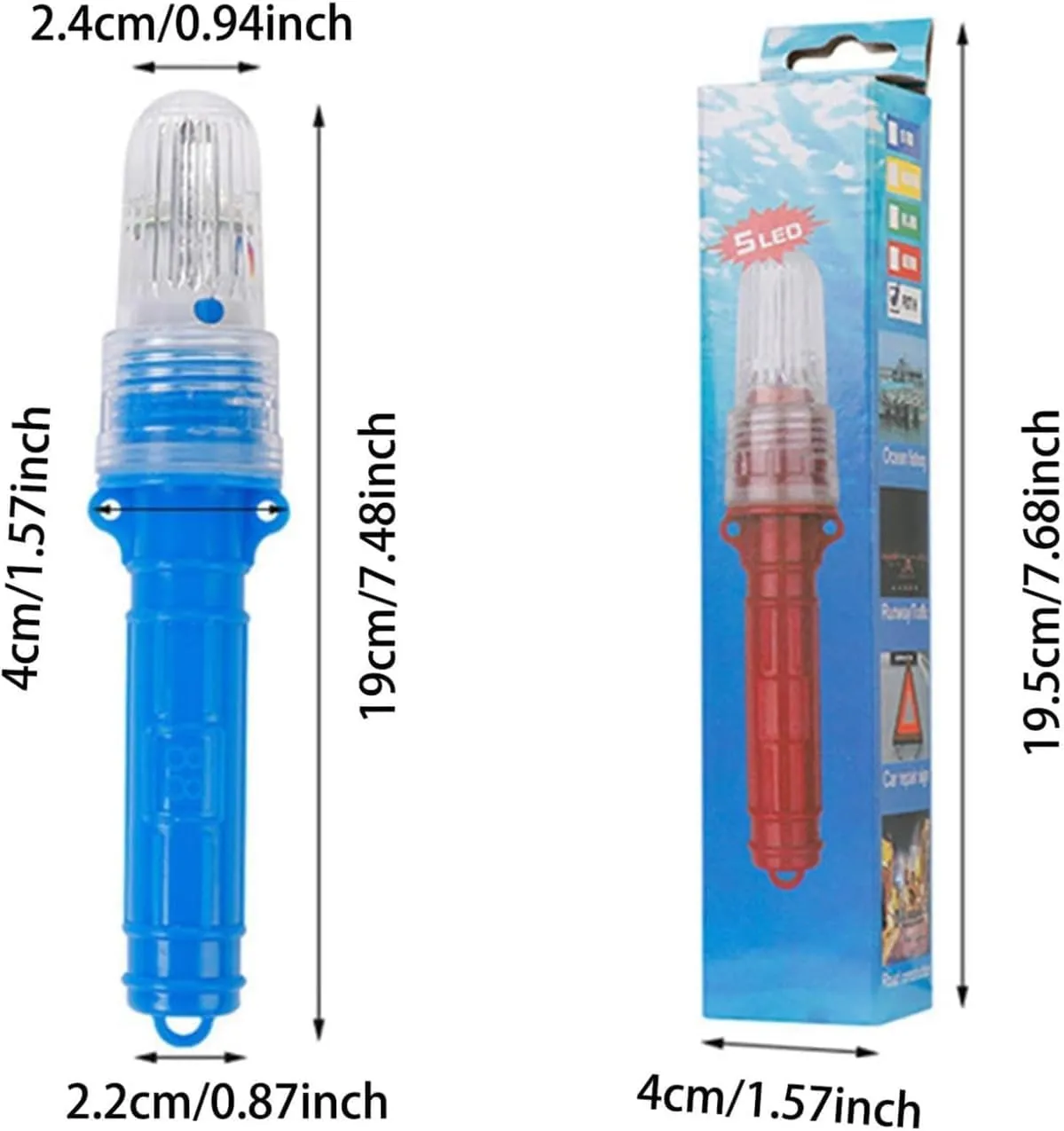 Boat Flares Coast Guard Approved Marine,Waterproof Emergency Signals Safety Kit for Fishing Nets,Life Rafts Emergency Signaling for Boating,Boats Strobe Safety Navigation Lights (Yellow)