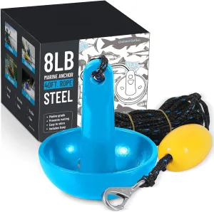 Boat Kayak Anchor Kit 40ft Rope & Storage Bag - Accessories for Kayaks, Canoes, SUP Boards, Small Boats, Jet Skis & PWCs