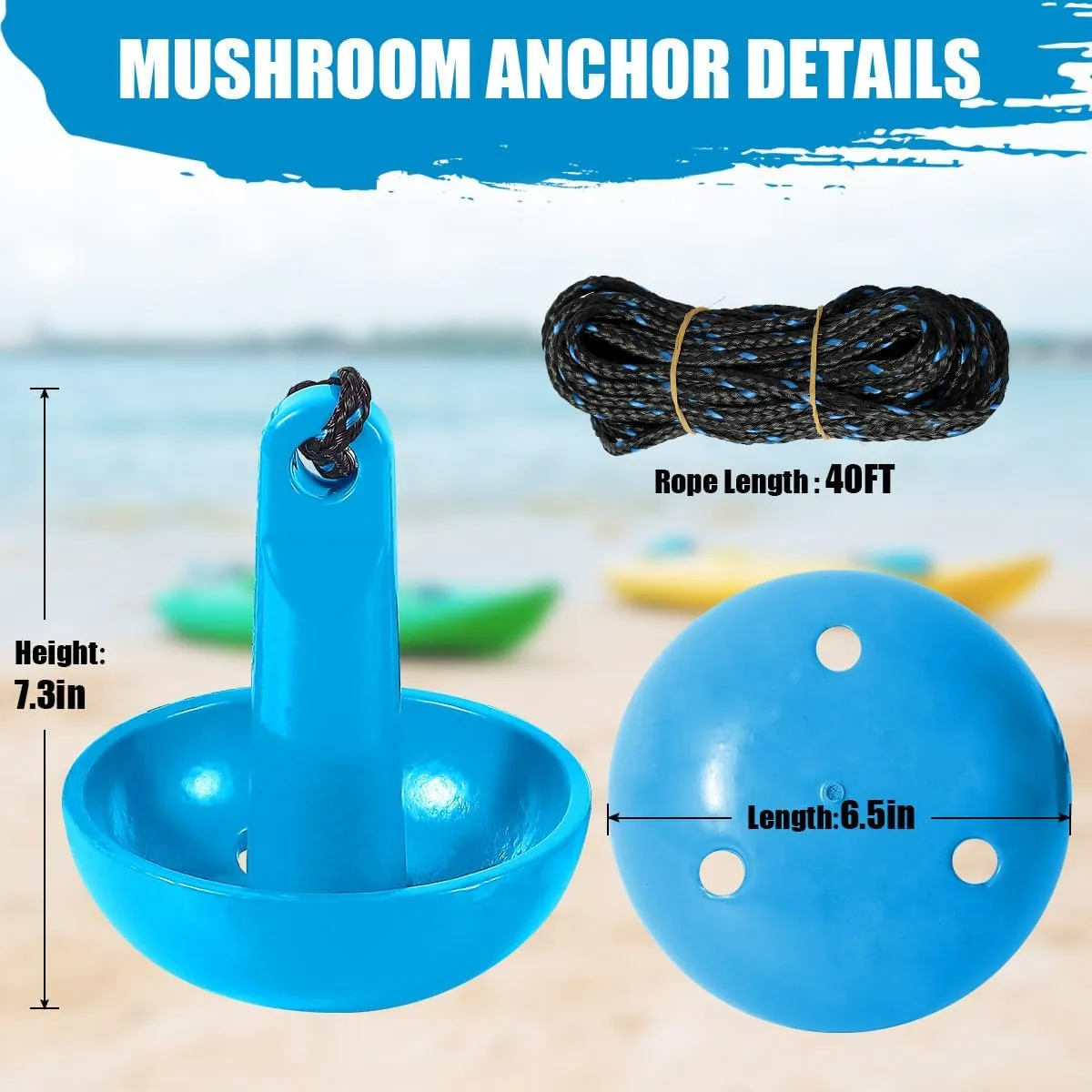 Boat Kayak Anchor Kit 40ft Rope & Storage Bag - Accessories for Kayaks, Canoes, SUP Boards, Small Boats, Jet Skis & PWCs