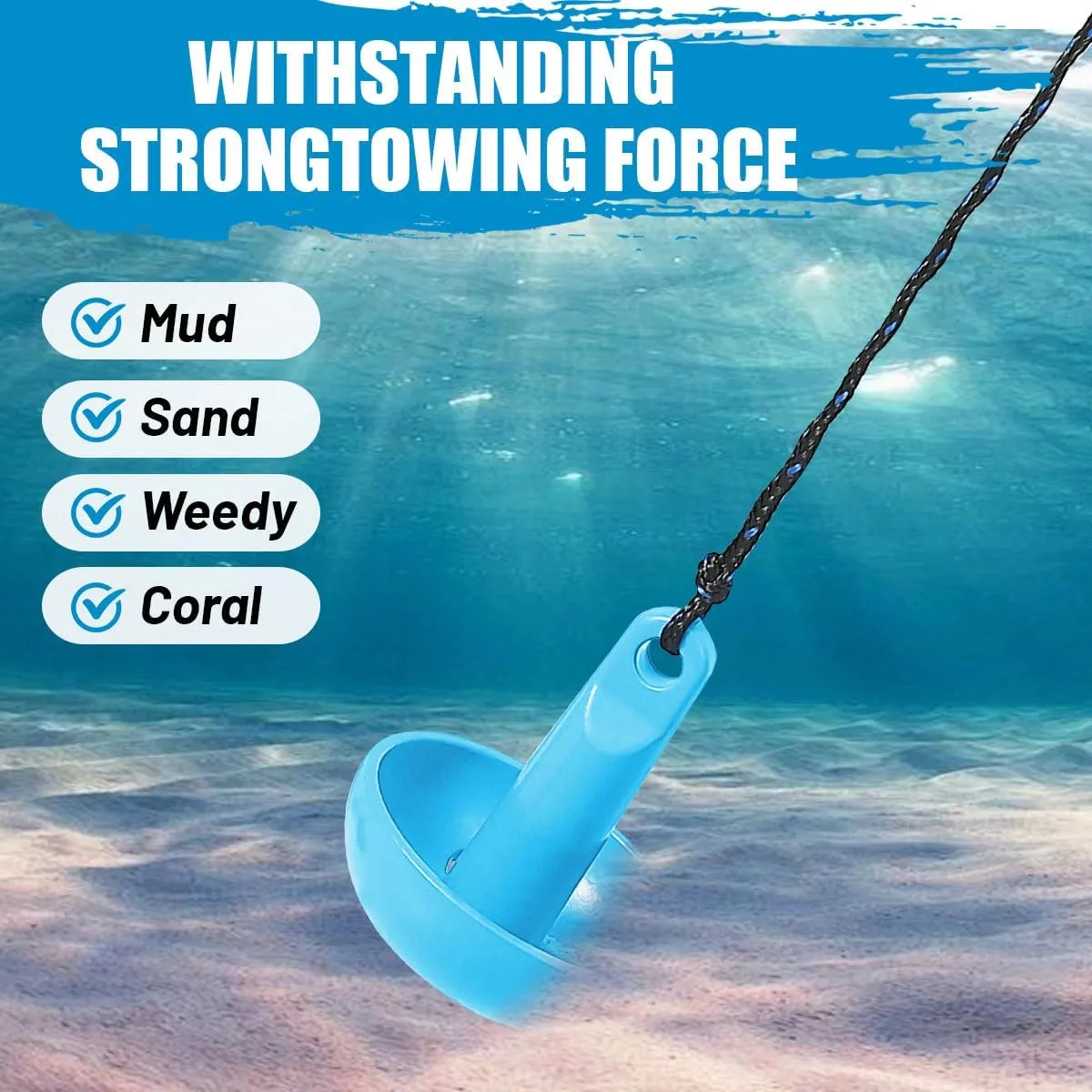 Boat Kayak Anchor Kit 40ft Rope & Storage Bag - Accessories for Kayaks, Canoes, SUP Boards, Small Boats, Jet Skis & PWCs