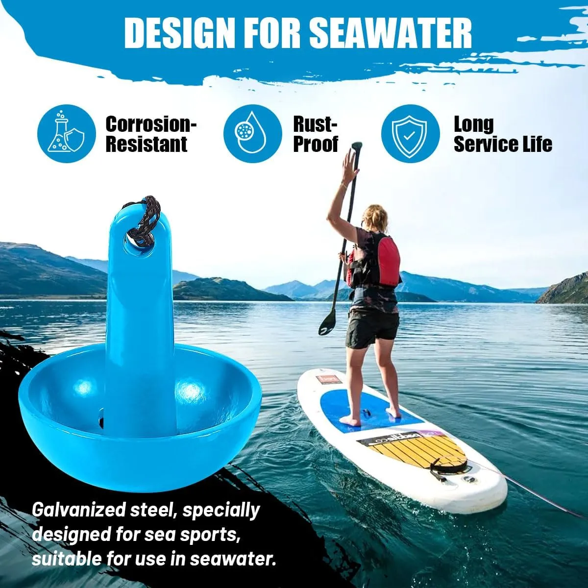 Boat Kayak Anchor Kit 40ft Rope & Storage Bag - Accessories for Kayaks, Canoes, SUP Boards, Small Boats, Jet Skis & PWCs