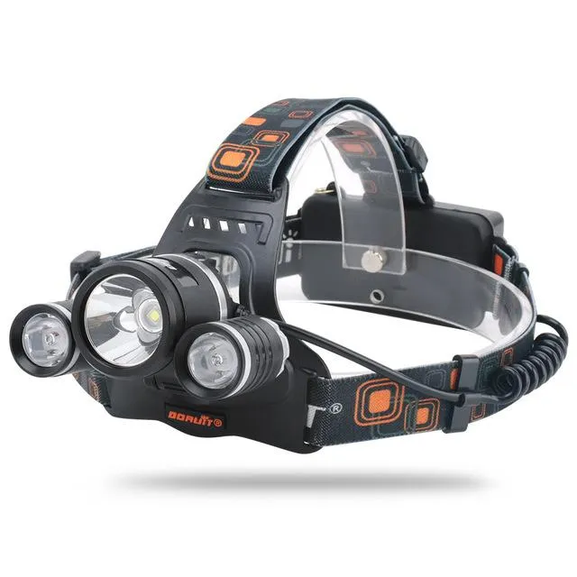 BORUiT 2R5 XM-L2 LED Headlamp Flashlight Rechargeable Waterproof Headlight Camping Hunting Lantern Head Torch Lamp 18650 Battery
