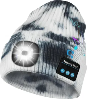 Bosttor Bluetooth Beanie Hat with Light, Headlamp Cap with Headphones and Built-in Speaker Mic, Gifts for Men Women Teen