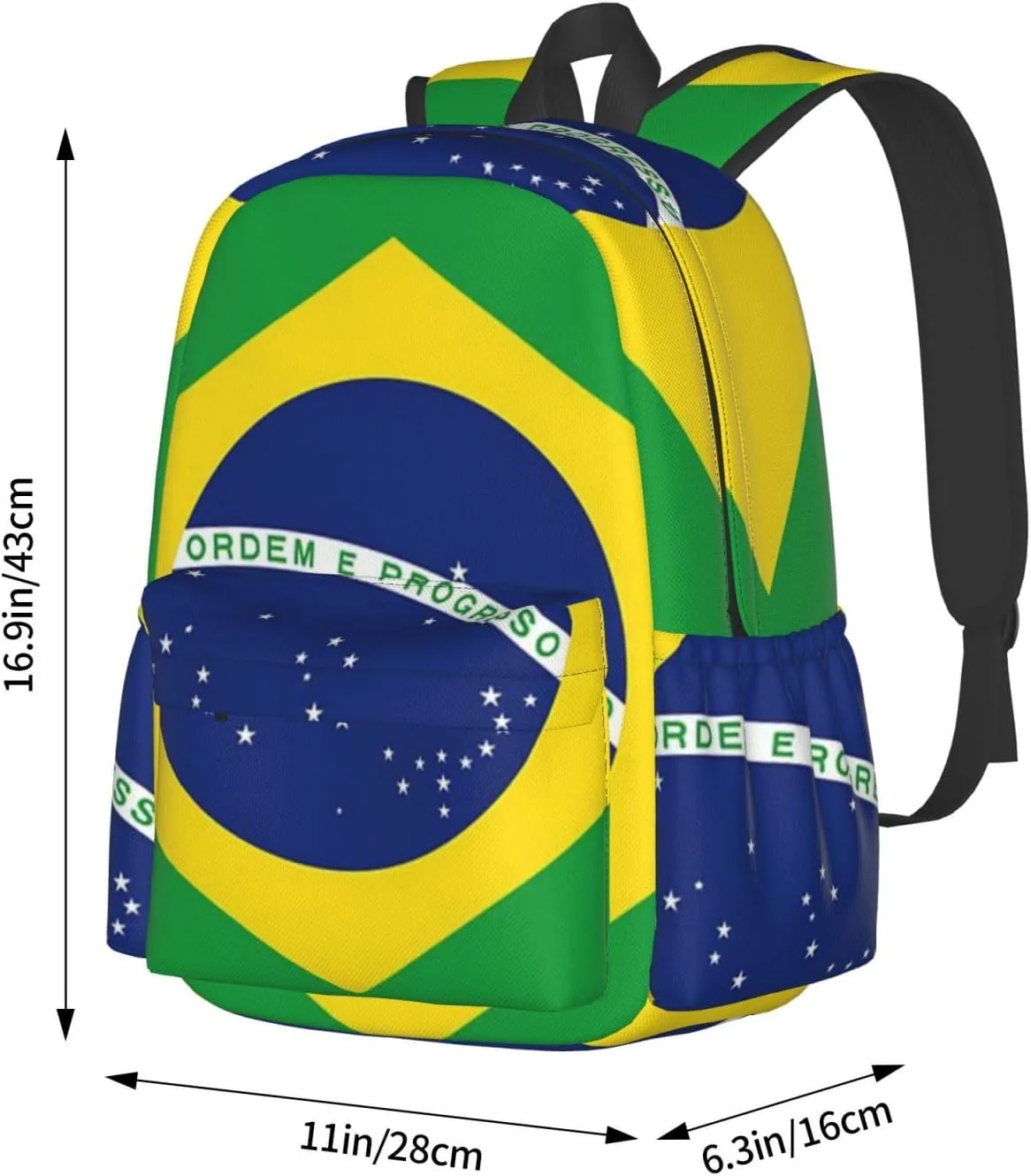 Brazil Flag Brazilian Backpack Large Capacity Backpack Lightweight Double Shoulder Bag For Women Men Travel