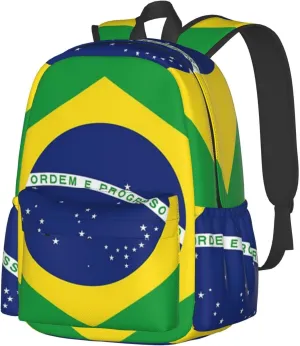 Brazil Flag Brazilian Backpack Large Capacity Backpack Lightweight Double Shoulder Bag For Women Men Travel
