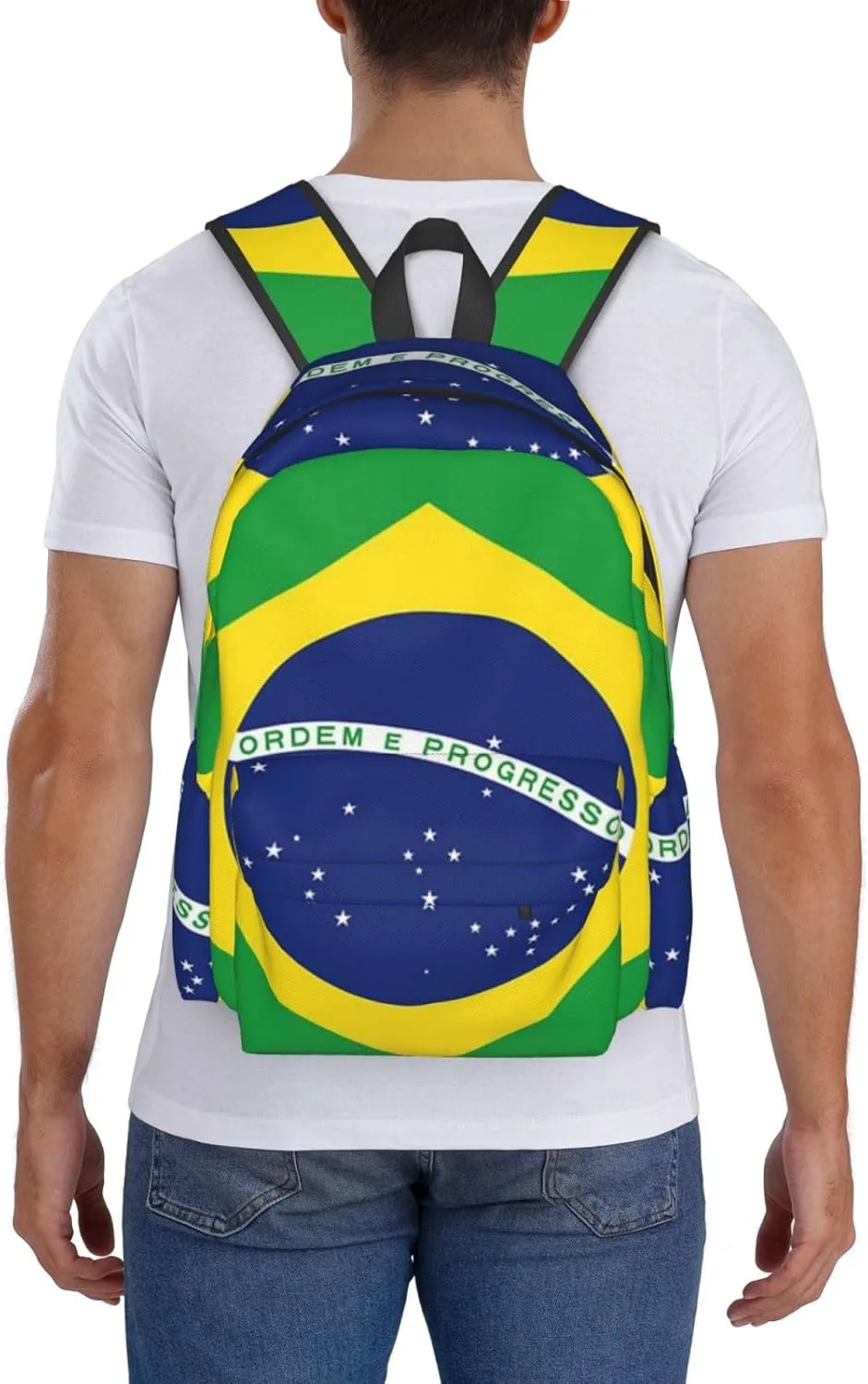 Brazil Flag Brazilian Backpack Large Capacity Backpack Lightweight Double Shoulder Bag For Women Men Travel