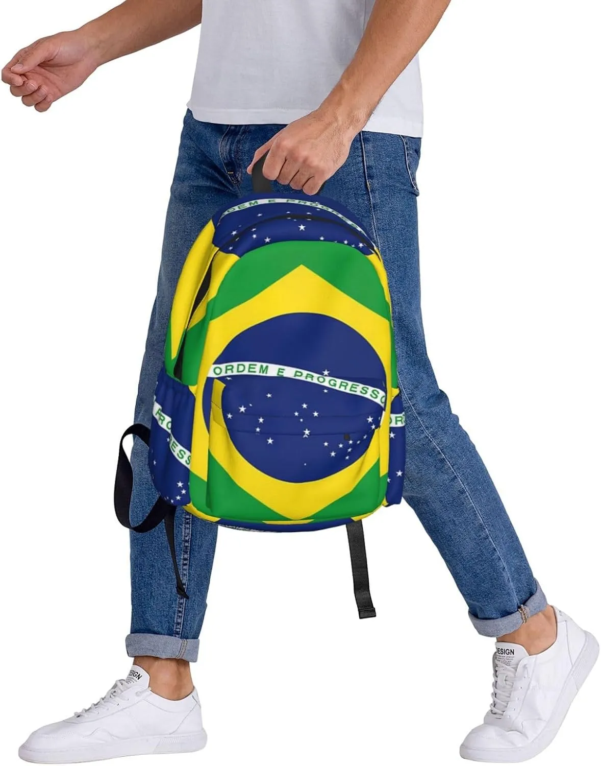 Brazil Flag Brazilian Backpack Large Capacity Backpack Lightweight Double Shoulder Bag For Women Men Travel