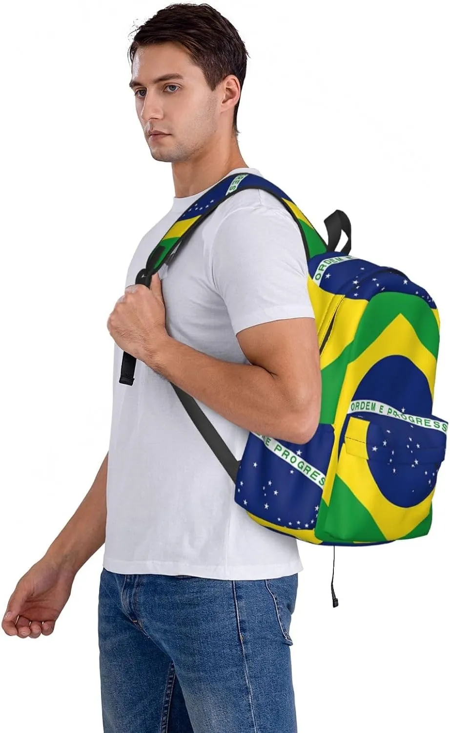 Brazil Flag Brazilian Backpack Large Capacity Backpack Lightweight Double Shoulder Bag For Women Men Travel