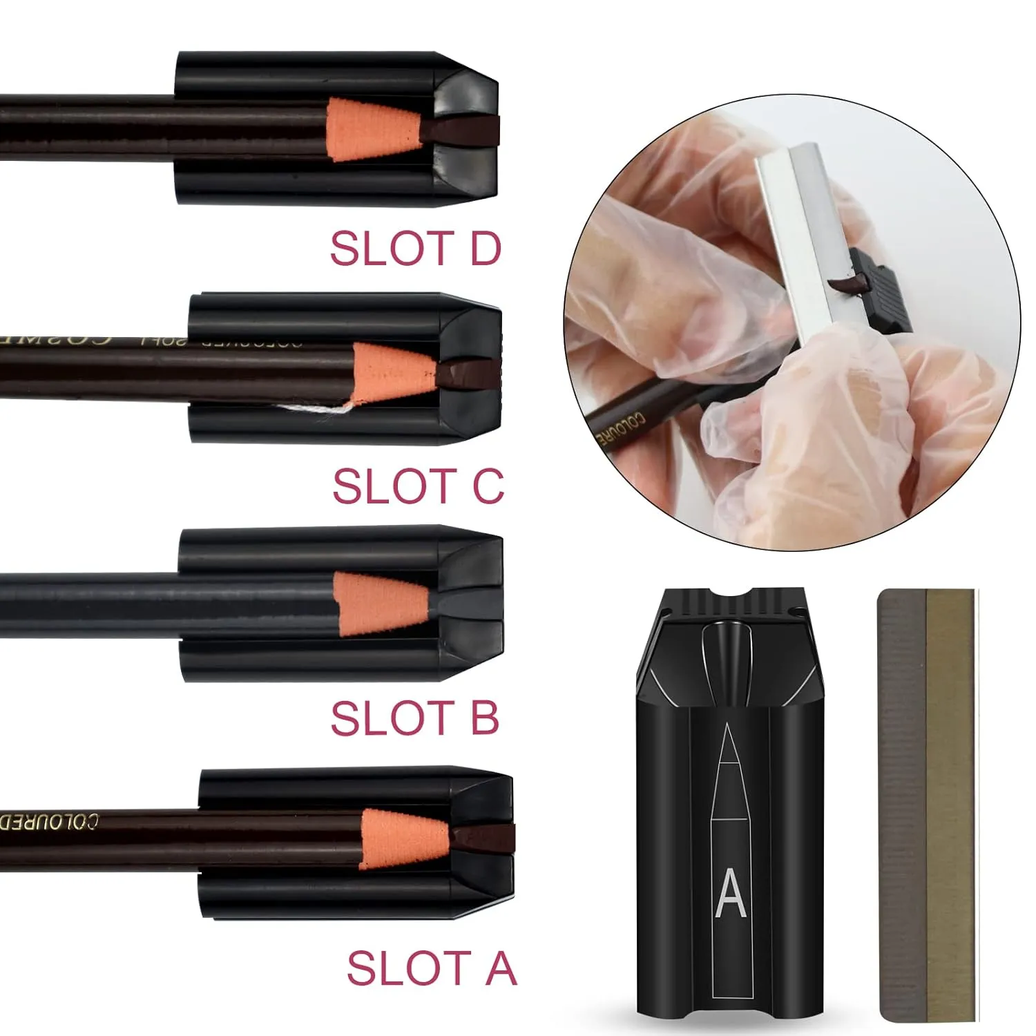 Brow Pencil Mapping Kit 12pcs Microblading Eyebrows Pencil 1pc Permanent Makeup Eyebrow Pencil Duckbill Sharpener 2pcs Razors 10pcs Eyebrow Mapping Stickers (Mix Color Pencil)