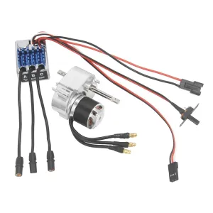 Brushless Motor Metal Gearbox ESC Combo 23222600kv Motor 1/12 Scale RC Car Car Model Toy Electric Speed Controller for MN78, Silver SM3.0