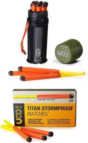 Bundle - 2 Items: 1 Titan Stormproof Match Kit and 1 Box Titan Stormproof Matches
