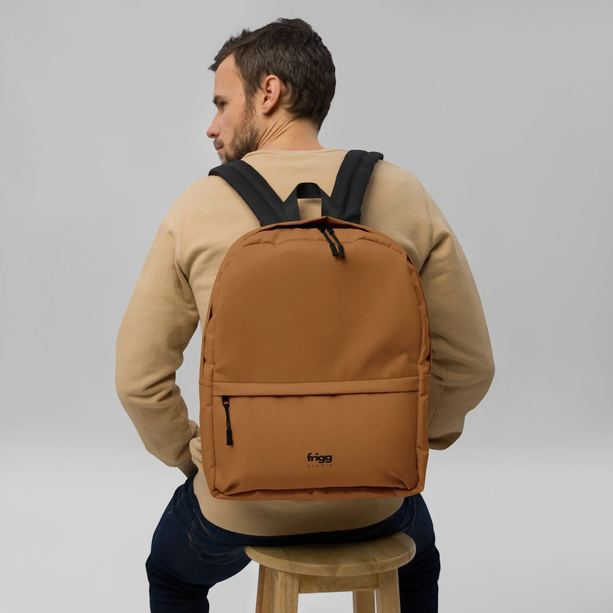 BURNT COFFEE - WATER-RESISTANT BACKPACK WITH LAPTOP POCKET