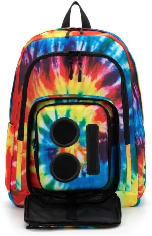 Business Bluetooth Speaker Backpack with 20-Watt Speakers & Subwoofer for Parties/Festivals/Beach. Rechargeable, Works with iPhone & Android (Tie Dye)