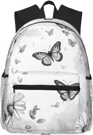 Butterfly Daisy print Lightweight and comfortable backpack Casual Laptop Backpack for Travel Hiking