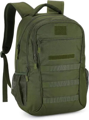 CamGo 25L Tactical Backpack for Men Women Military Hiking Daypacks Molle Travel Rucksack for Outdoor Sports Daily Work (#25L-Army Green)