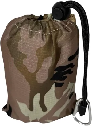 Camo Palm Picnic Blanket - Water Resistant & Foldable Ribstop Fabric Made Blanket with Compact Pocket Loops Style - Easy to Carry - Ideal for Travel, Beach, & Camping & Outdoor Use