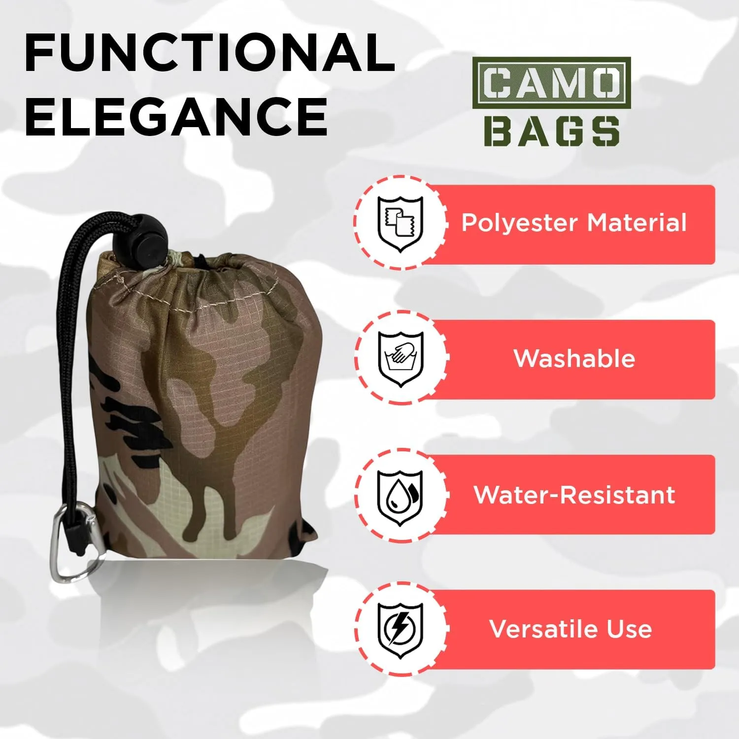 Camo Palm Picnic Blanket - Water Resistant & Foldable Ribstop Fabric Made Blanket with Compact Pocket Loops Style - Easy to Carry - Ideal for Travel, Beach, & Camping & Outdoor Use