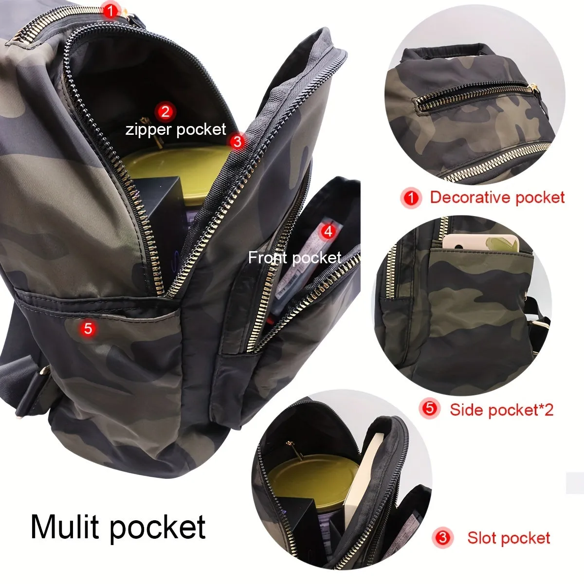 Camouflage Pattern Backpack | Lightweight Waterproof Rucksack