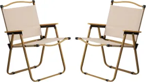 Camping Chair 2 Pack Folding Lightweight Portable Outdoor Beach Armchairs Heavy Duty Outdoor Lawn Camp Chairs for Adults,Fishing,Sports,Trip,Picnic,Hiking,Supports 265 lbs,Silla De Camping,Khaki 2 Pcs