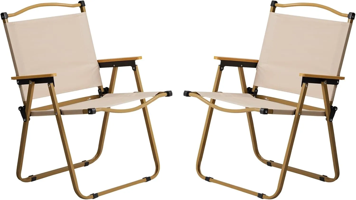 Camping Chair 2 Pack Folding Lightweight Portable Outdoor Beach Armchairs Heavy Duty Outdoor Lawn Camp Chairs for Adults,Fishing,Sports,Trip,Picnic,Hiking,Supports 265 lbs,Silla De Camping,Khaki 2 Pcs