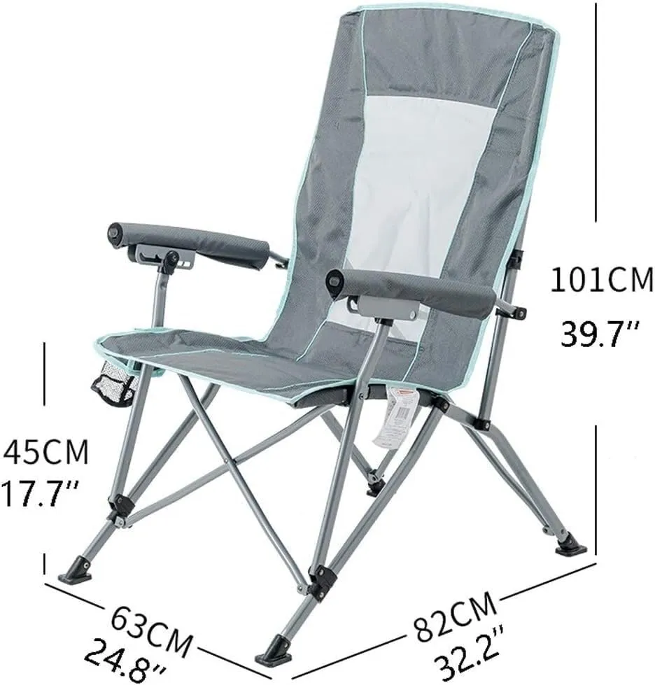 Camping Chair Folding High Back Chair with Cup Holder Hard Armrests Storage Bag with Carrying Bag Fishing Chair
