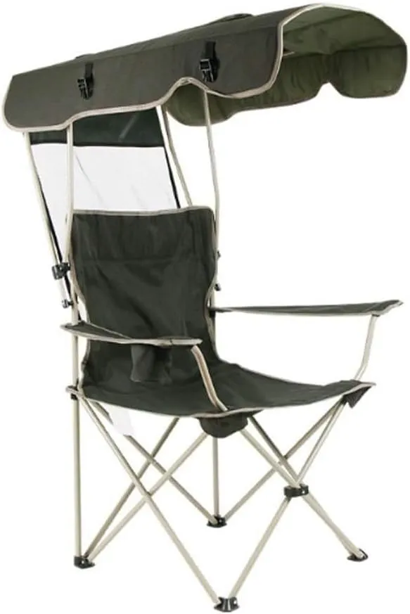Camping Chair Folding Rocking Chair with Awning, Portable Zero Gravity Recliner for Lawn Camping Chair